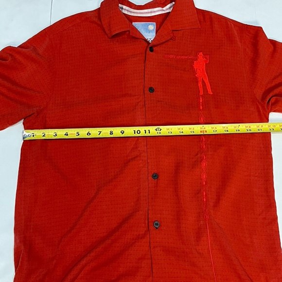 Tommy Bahama Red MLB Anaheim Angels Baseball Silk Button Up Shirt Men Medium - Picture 12 of 16
